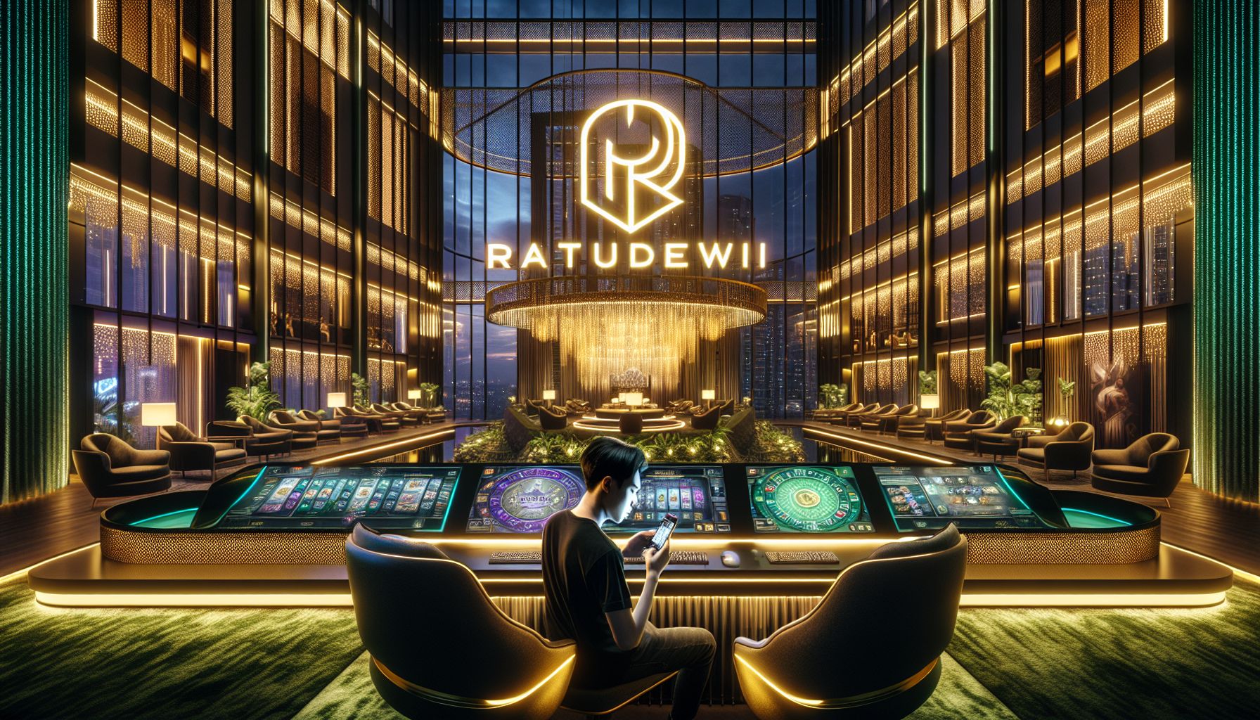 Antarmuka gaming premium RATUDEWI dengan kategori terorganisir dan akses seluler cepat