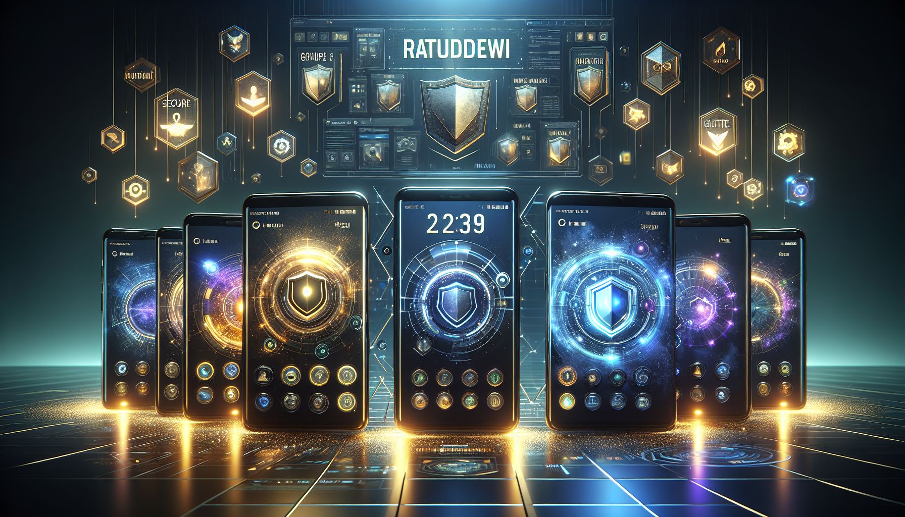 Protected RATUDEWI mobile platform displayed across multiple smartphone devices