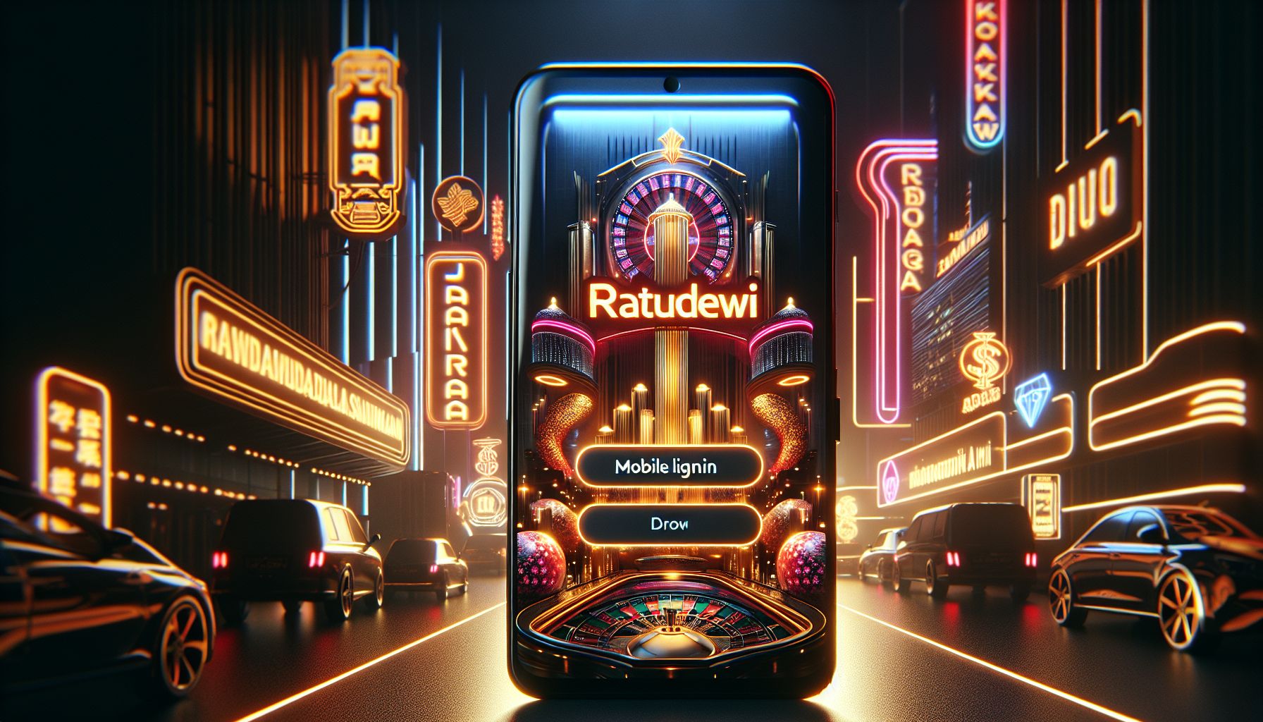 Modern RATUDEWI login screen with secure access design and premium mobile interface